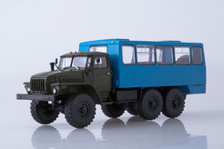УРАЛ 4320 (НЕФАЗ-42112), вахтовый автобус (хаки + голубой)
