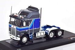 Kenworth K100 Aerodyne, трехосный седельный тягач 1976 г. (черный + синий)