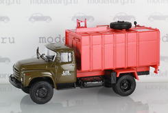 ЗИЛ 130 (КО-413), мусоровоз с боковой загрузкой, поздний (хаки + оранжевый)