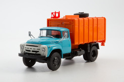 ЗИЛ 130 (КО-431), мусоровоз (голубой + оранжевый) Легендарные грузовики СССР №47