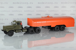КРАЗ 258Б1 с полуприцепом-цистерной ТЗ-22 (хаки+оранжевый)