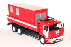 Камаз 65117, пожарный, с электростанцией контейнерного типа (красный + белый)