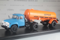 ЗИЛ 130В1 (поздний) + полуприцеп ТЦ-4 Цемент, 1962г. (голубой+оранжевый)