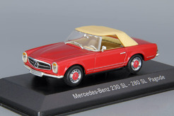 Mercedes-Benz 230SL-280SL Pagode (W113) 1968-1971 гг. (красный + бежевый). Minichamps