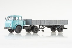 МАЗ 504 с полуприцепом МАЗ-9380, 1986 г. (голубой + серый)