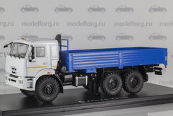 Камаз 43118, 6x6 бортовой рестайлинг (белый+синий)