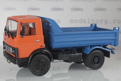 МАЗ 5551, самосвал, ранняя кабина, 1988 г. (оранжевый + синий)