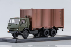 Камаз 53212, с 20-футовым контейнером, СССР, Морфлот (хаки + коричневый)