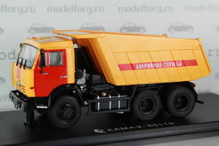 Камаз 65115, самосвал, аварийная служба, (оранжевый+красный)